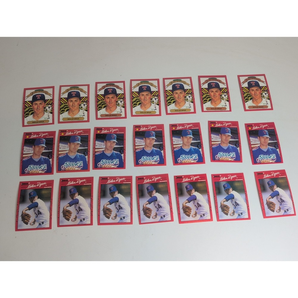 Lot Of 21 Nolan Ryan 1990 Donruss Baseball Cards Gradable #166, 659 And 665